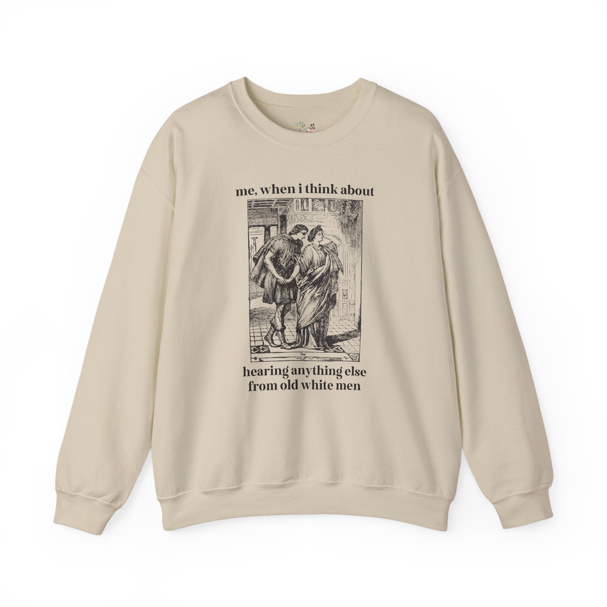 Cute Feminist Sweatshirt for Historian, Equal Rights Funny Saying Womens Rights Shirt, Vintage Aesthetic, Heard Enough From Old White Men - Opal and June
