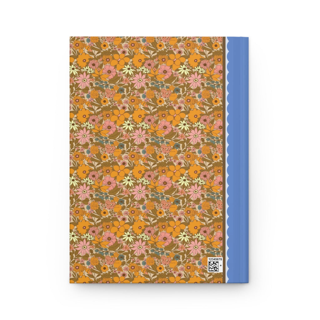 Cute Floral Initial Notebook with Cottagecore Bear Holding a Heart, Nineties Throwback Journal with Lined Pages, Gift for Sister or Friend - Opal and June