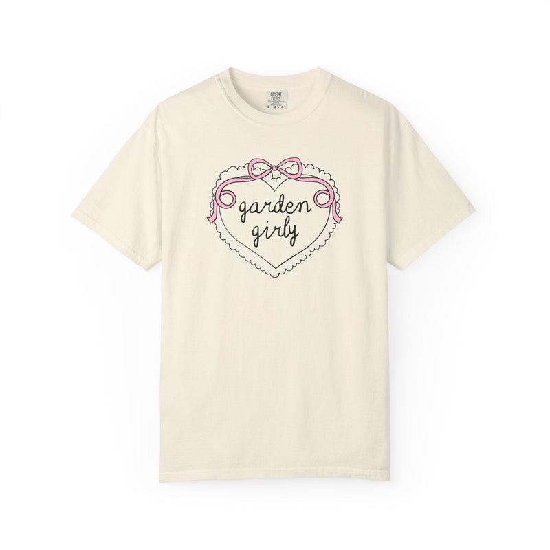Cute Gardening Tee Shirt for Sister or Mom who Grows Cut Flowers, Flower Farmer Present, Soft Girl Style Horticulturist T-Shirt with Heart - Opal and June