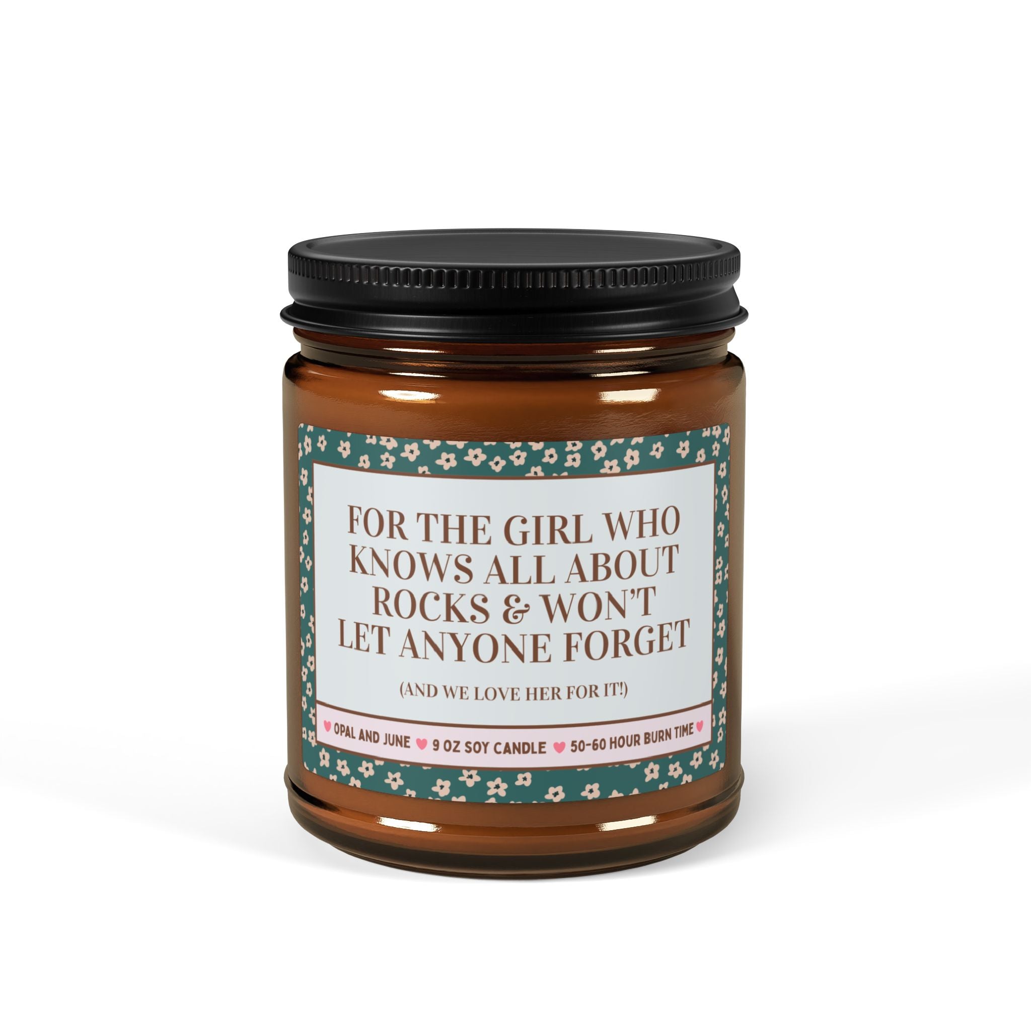 Cute Geologist Gift: For the Girl Who Knows All About Rocks, Silly Science Teacher, Geology Professor Present, 9 Oz Soy Candle Scientist - Opal and June