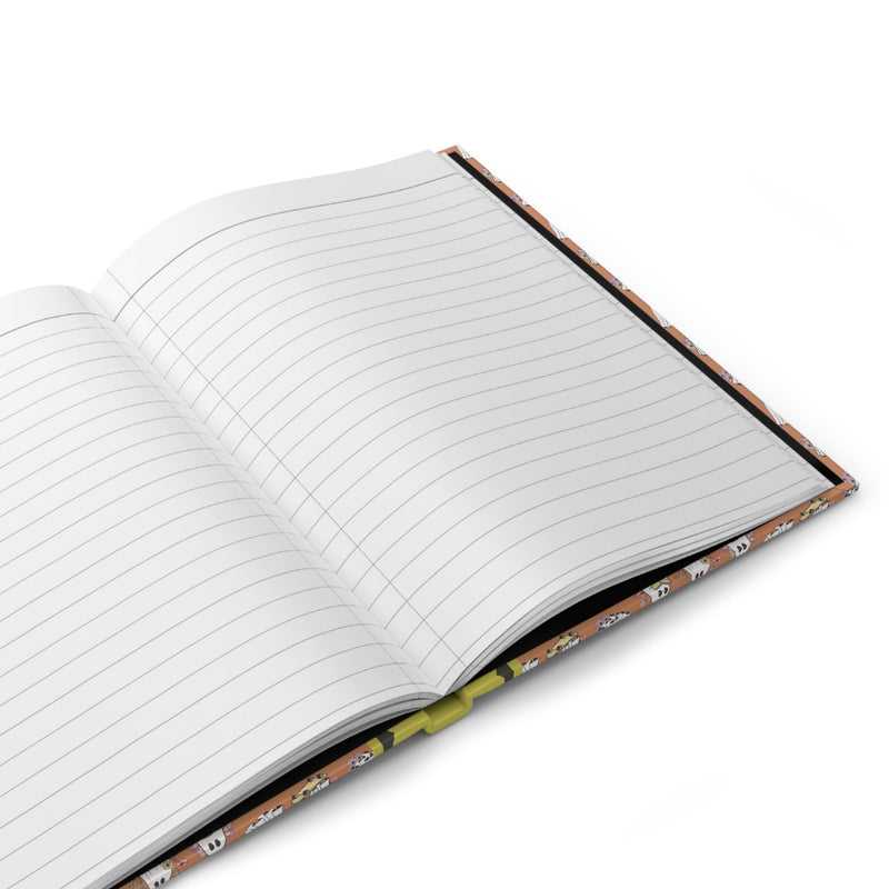Cute Ghost Lover Notebook with Flowers, Adorable Y2k Aesthetic Spooky Season Journal with Lined Pages, Retro Halloween Gift for Teacher or Student - Opal and June