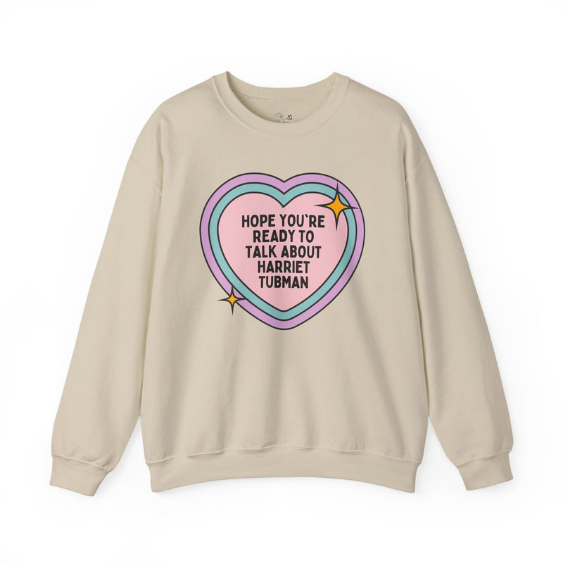 Cute Harriet Tubman Sweatshirt for Women's History Month, American History Shirt with Heart, Social Studies Teacher, Black History Month - Opal and June