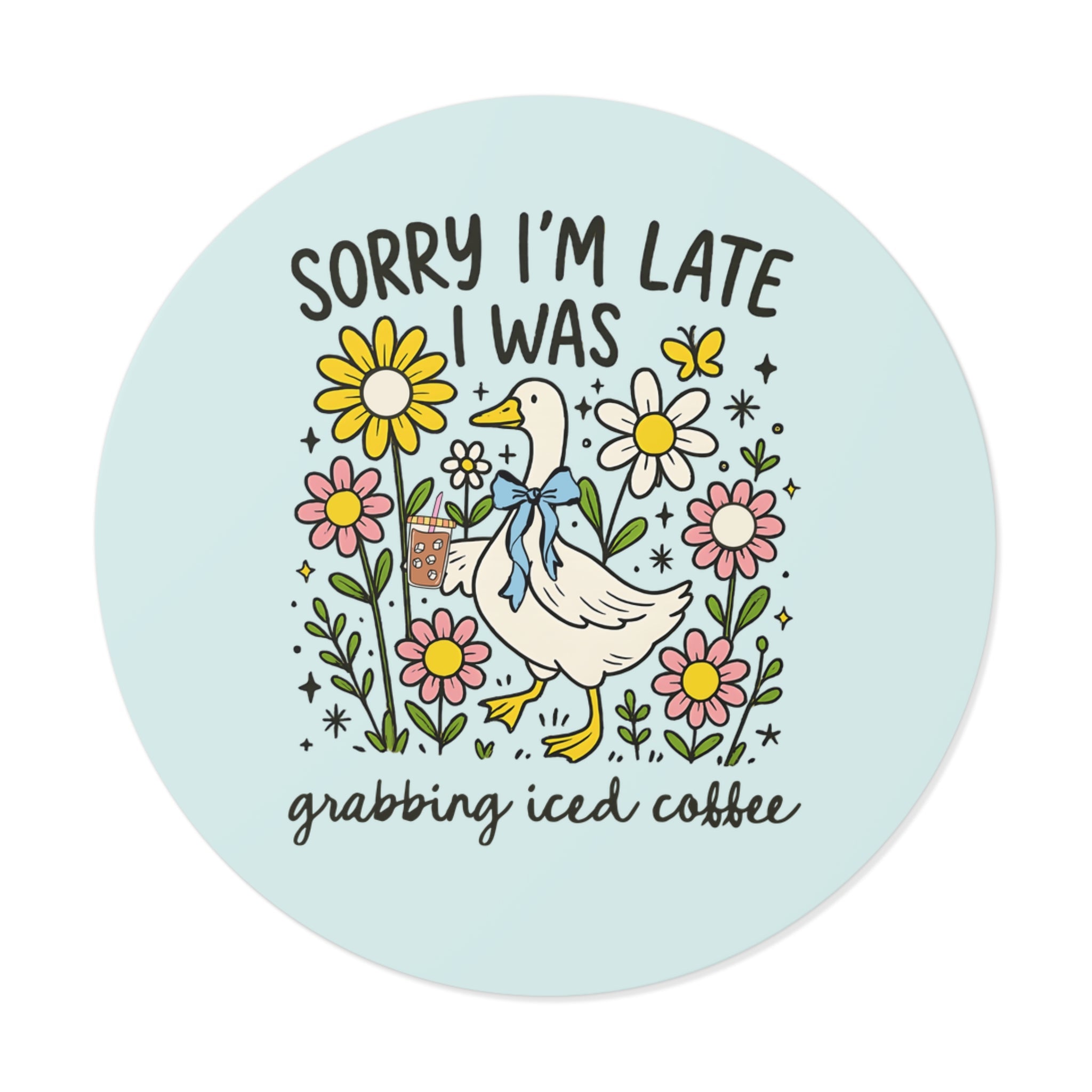 Cute Iced Coffee Lover Sticker for Mom, Friend or Sister Who Loves Iced Coffee, Funny Saying Silly Goose Animal Lover Gift, Coffee Drinker - Opal and June