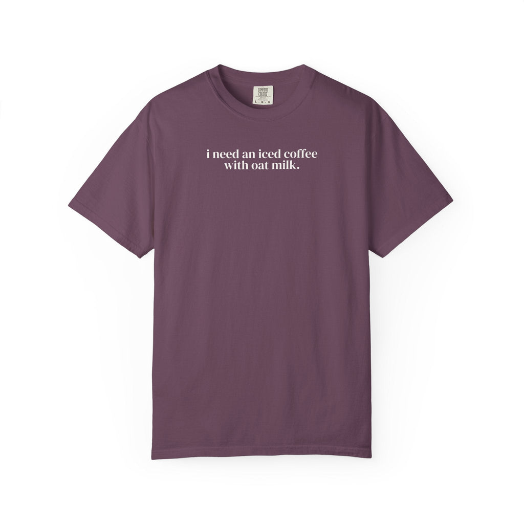Cute Iced Coffee Lover Tee Shirt for Mom, Friend or Sister Who Loves Iced Lattes with Oat Milk, Funny Saying T-Shirt for Coffee Drinker - Opal and June