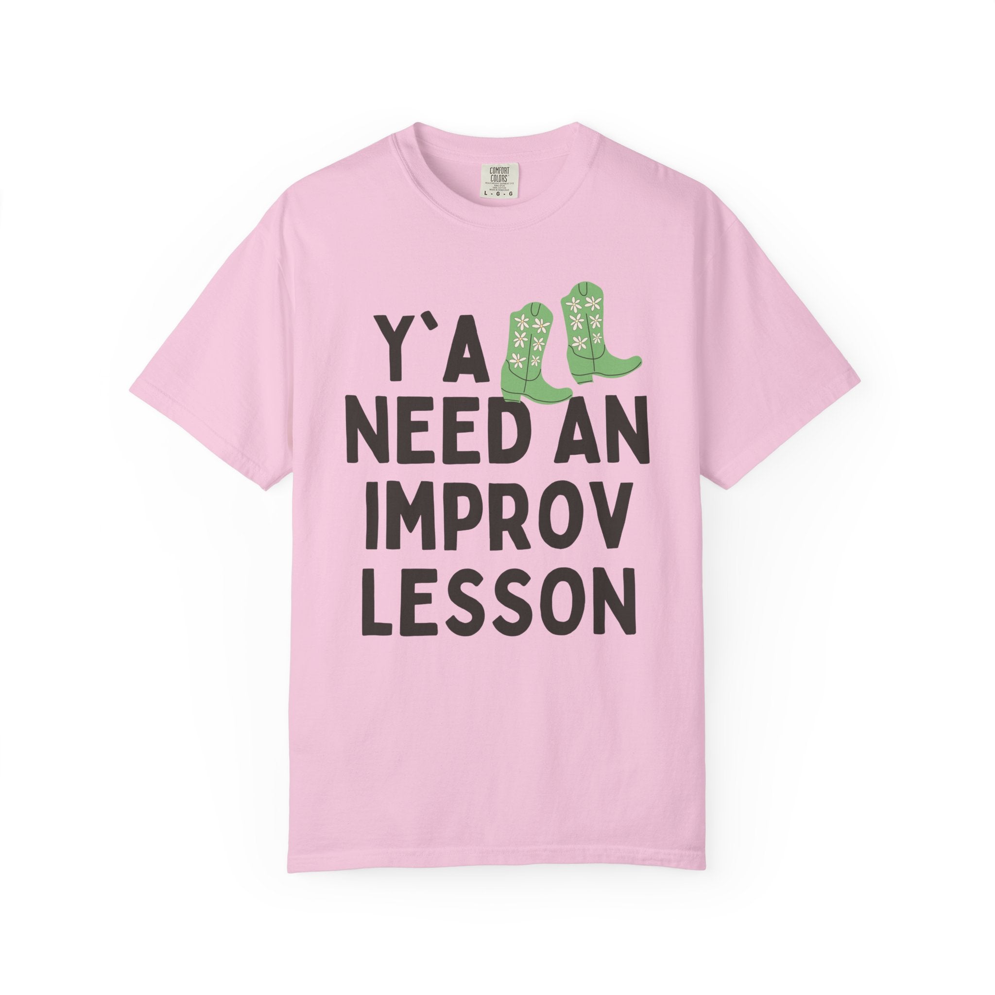Cute Improv Theater Teacher Tee Shirt, Western Aesthetic: Y'all Need an Improv Lesson, Funny Saying Teacher Appreciation, Teaching Assistant - Opal and June