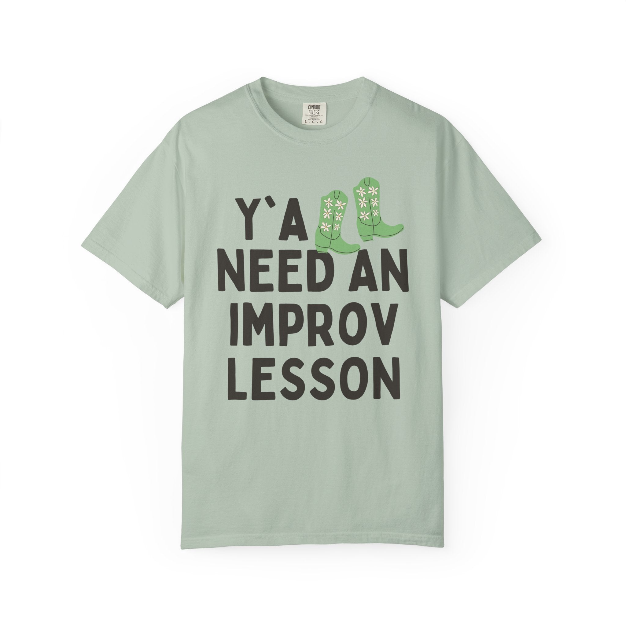 Cute Improv Theater Teacher Tee Shirt, Western Aesthetic: Y'all Need an Improv Lesson, Funny Saying Teacher Appreciation, Teaching Assistant - Opal and June