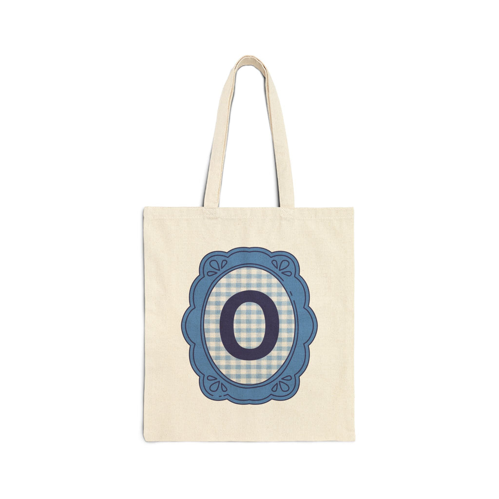 Cute Initial Tote Bag for Daughter, Gingham Birthday Present for Niece, Cousin or Sister, Pretty Matching Bachelorette Tote for Bridesmaid O - Opal and June