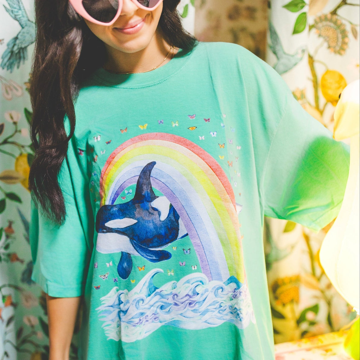 Cute Killer Whale Rainbow Tee - Opal and June