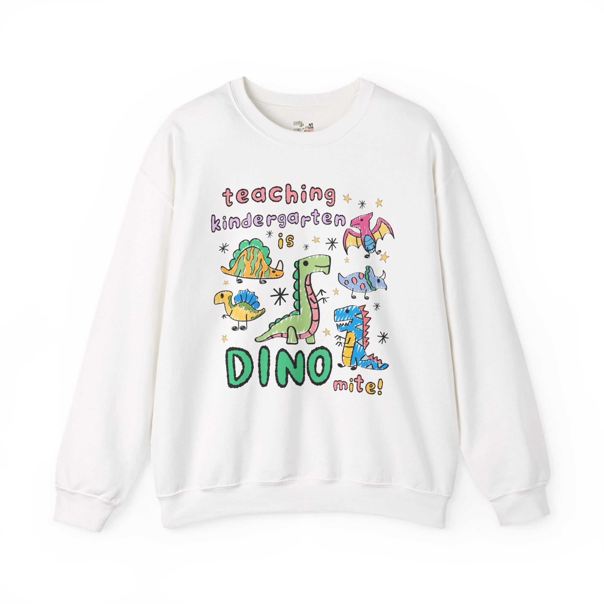 Cute Kindergarten Teacher Dinosaur Lover Sweatshirt for Back to School, Funny Saying Dinosaur Shirt for Teacher Team, Matching Teacher Shirt - Opal and June