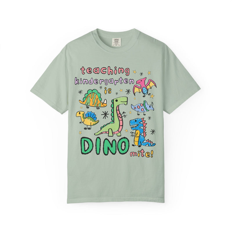 Cute Kindergarten Teacher Dinosaur Lover Tee Shirt for Back to School, Funny Saying Dinosaur T-Shirt for Teacher Team, Matching Teacher Tee - Opal and June