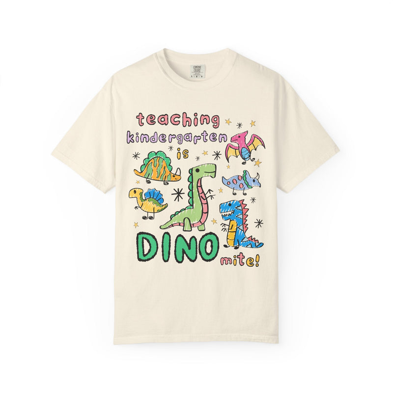 Cute Kindergarten Teacher Dinosaur Lover Tee Shirt for Back to School, Funny Saying Dinosaur T-Shirt for Teacher Team, Matching Teacher Tee - Opal and June