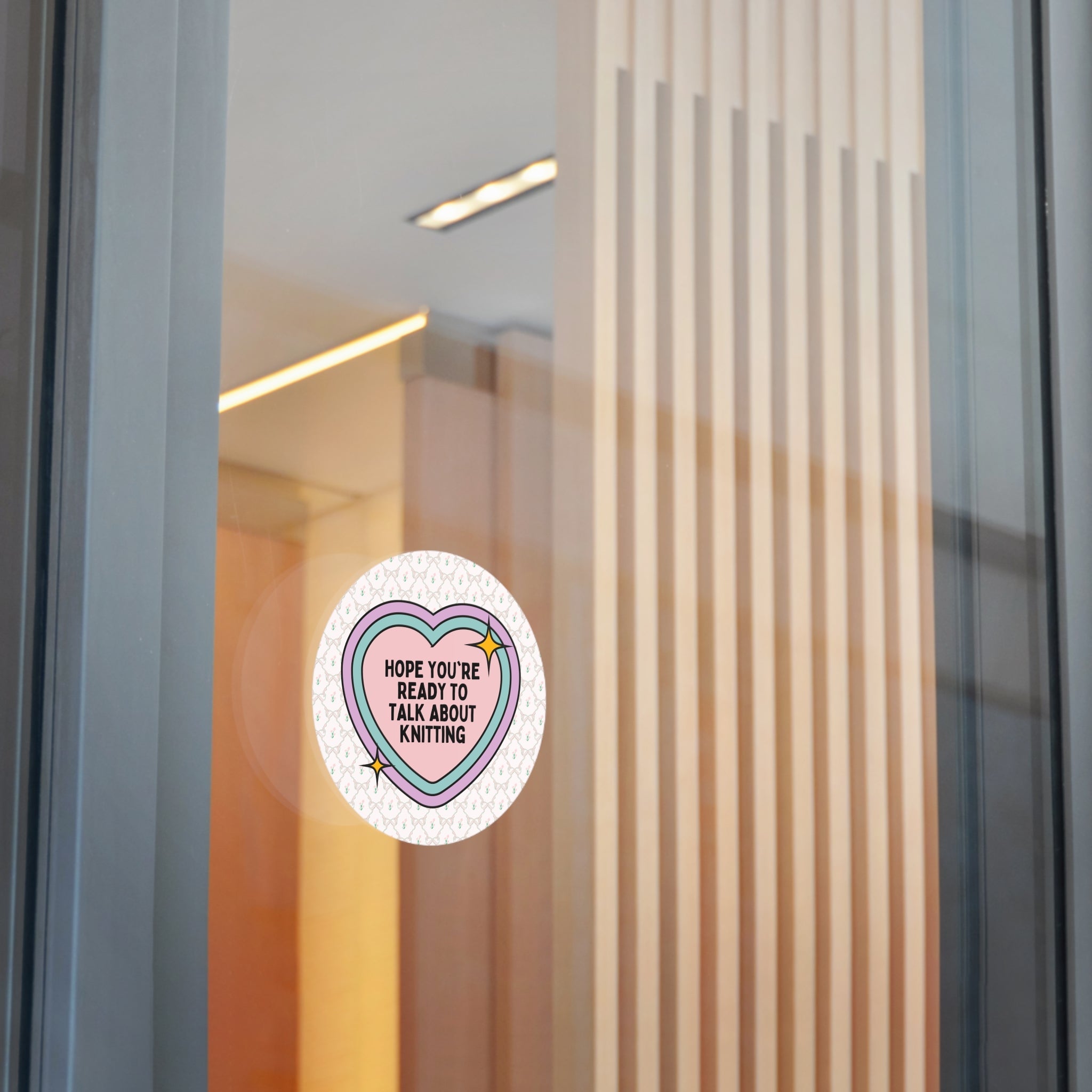 Cute Knitting Lover Sticker for Mom Who Loves Knitting, Funny Saying Knit Lover Sticker with Heart, Silly Mother's Day Gift for Grandma - Opal and June