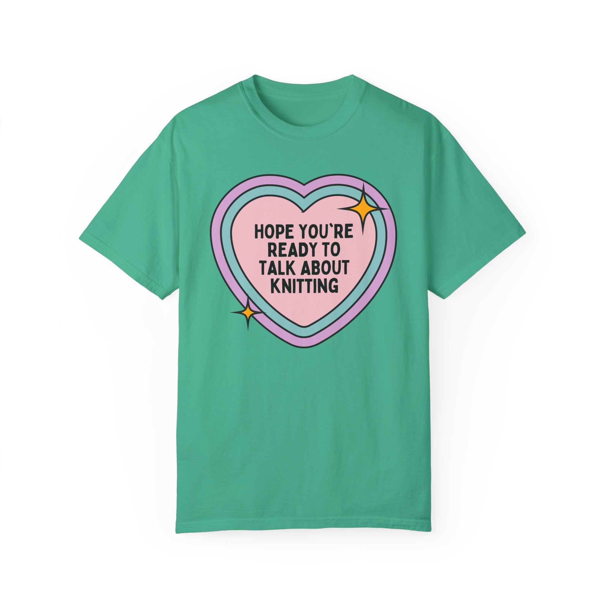 Cute Knitting Lover Tee Shirt for Mom Who Loves Knitting, Funny Saying Knit Lover T-Shirt with Heart, Silly Mother's Day Gift for Grandma - Opal and June