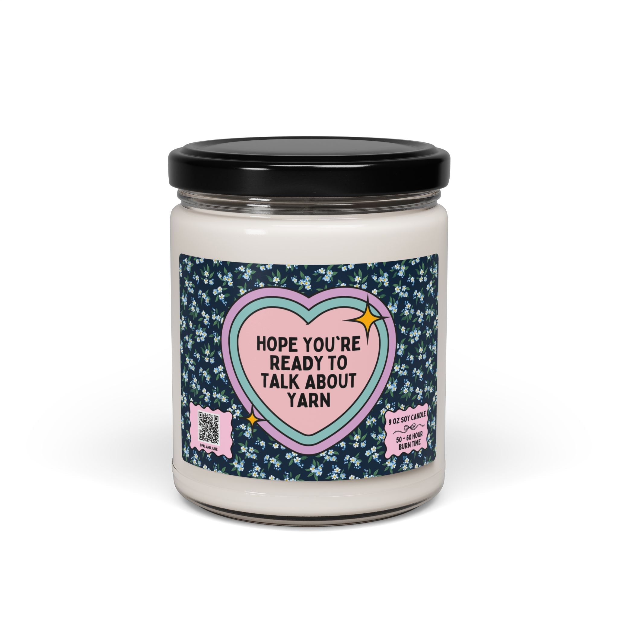 Cute Knitting or Crochet Lover Gift for Mom Who Loves Yarn, Funny Saying Yarn Lover Candle with Heart, Silly Mother's Day Gift for Grandma - Opal and June