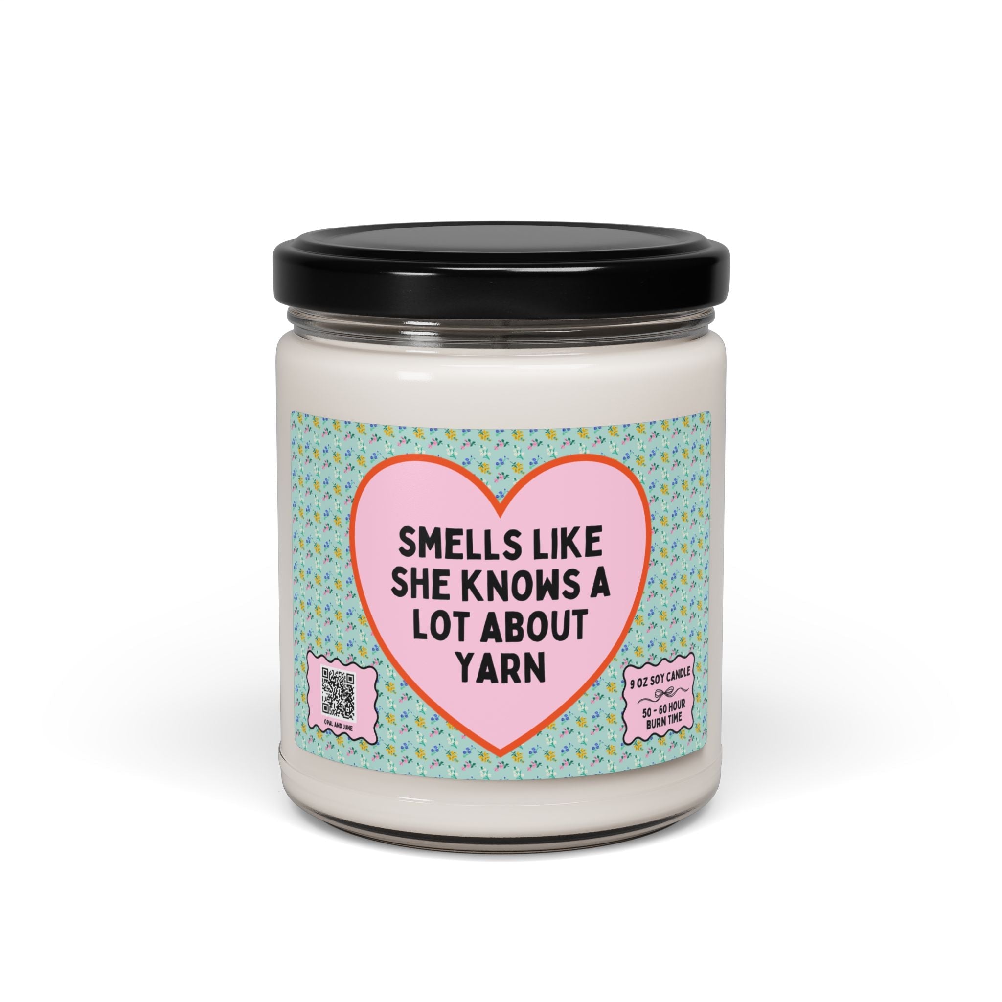 Cute Knitting or Crochet Lover Gift for Mom Who Loves Yarn, Funny Saying Yarn Lover Candle with Heart, Silly Mother's Day Gift for Grandma - Opal and June