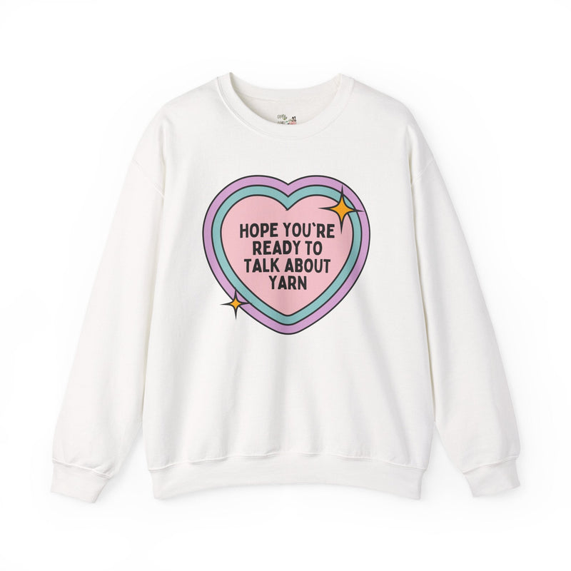 Cute Knitting or Crochet Lover Sweatshirt, Mom Who Loves Yarn, Funny Saying Yarn Lover Shirt with Heart, Silly Mother's Day Gift for Grandma - Opal and June