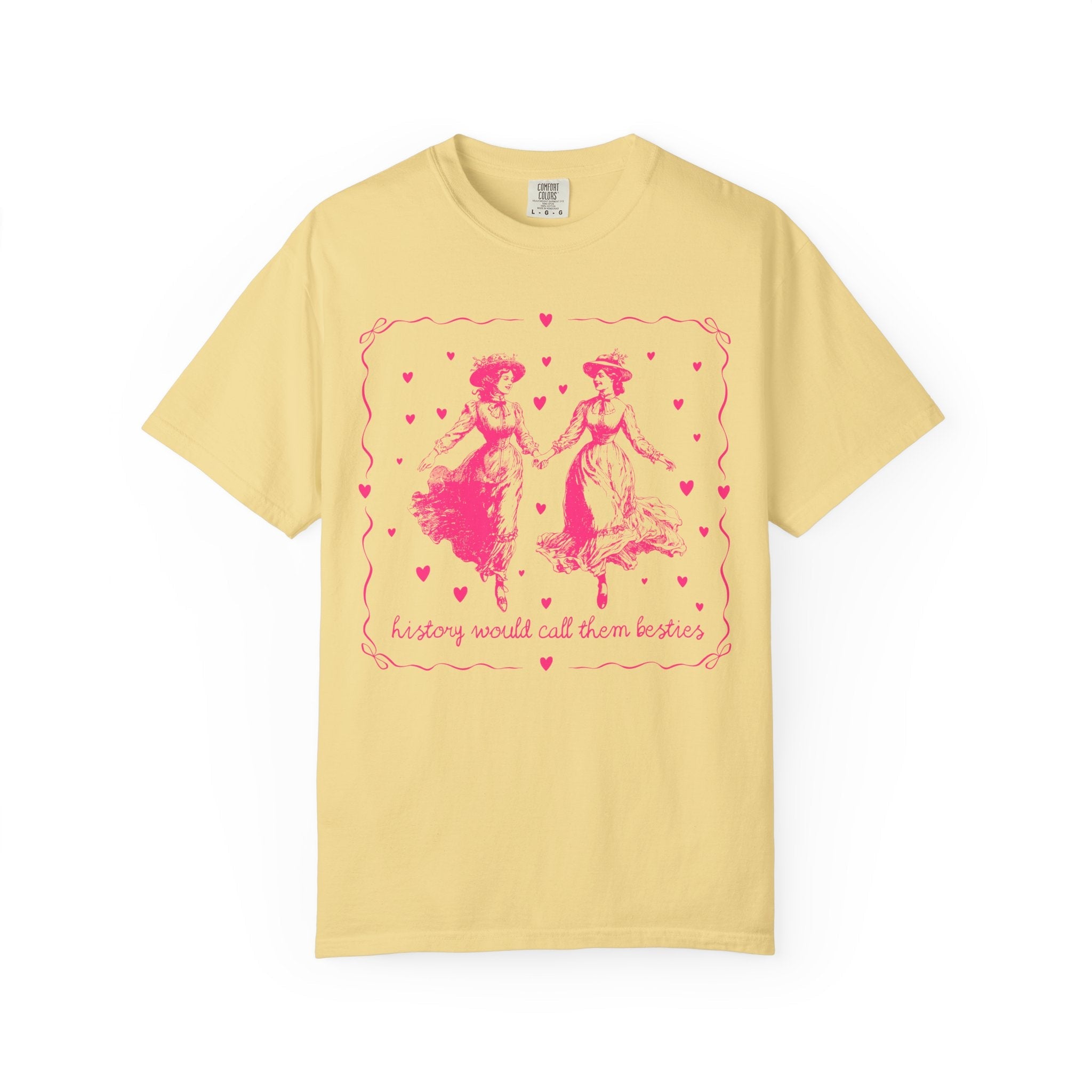 Cute Lesbian LGBTQ Tee Shirt with Hearts, Hot Pink Aesthetic Gay Rights T-Shirt, Equal Rights 90s T-Shirt for Feminist, Women's History Tee - Opal and June