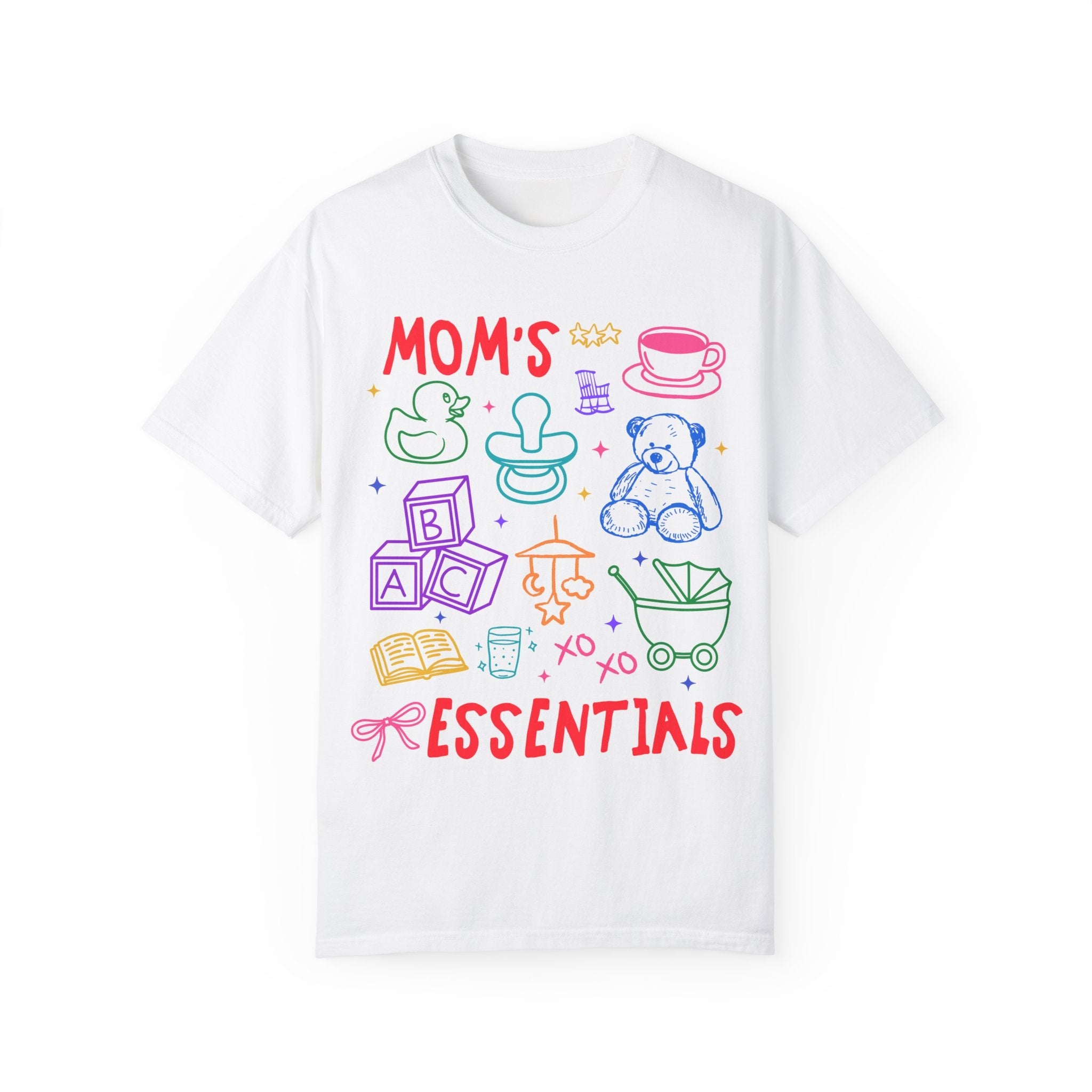 Cute Mama Doodle Shirt: Mom's Essentials, Colorful 90s Aesthetic Mother's Day Tee with Flowers, New Mama Present for Sister, Mom Babies Tee - Opal and June