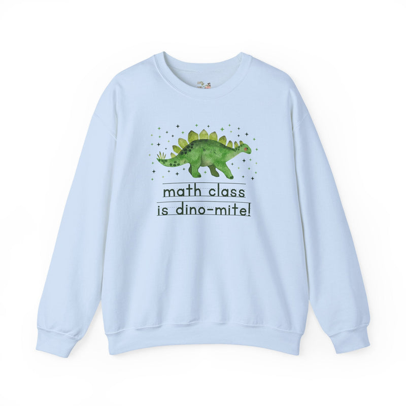 Cute Math Teacher Sweatshirt for Back to School, Funny and Adorable 90s Aesthetic Dinosaur Lover Shirt for High School Math Department - Opal and June