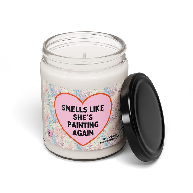 Cute Painting Gift for Friend or Sister Who Loves To Paint: 9 oz Soy Candle | Smells Like She's Painting Again, Candle for Watercolor Artist - Opal and June