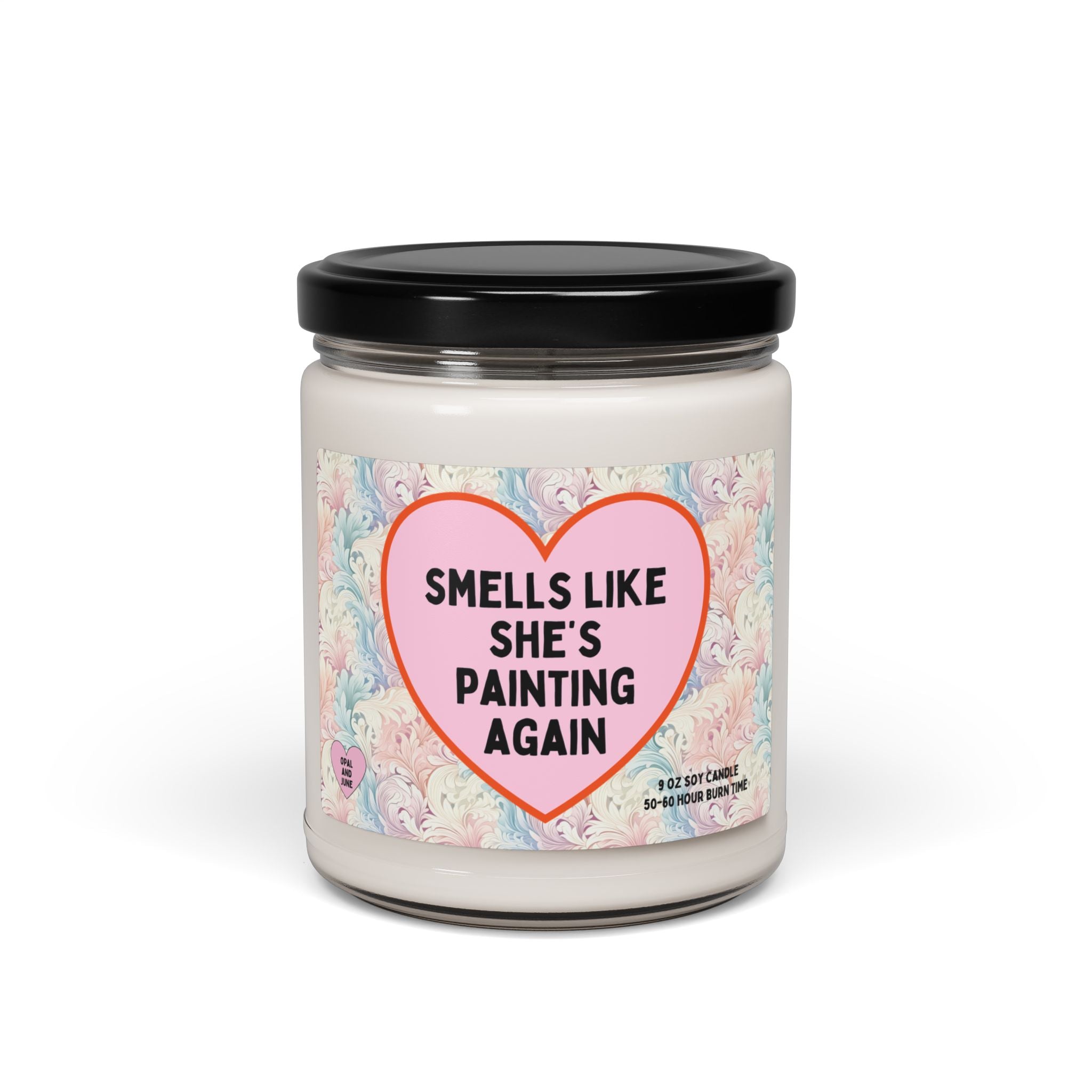 Cute Painting Gift for Friend or Sister Who Loves To Paint: 9 oz Soy Candle | Smells Like She's Painting Again, Candle for Watercolor Artist - Opal and June