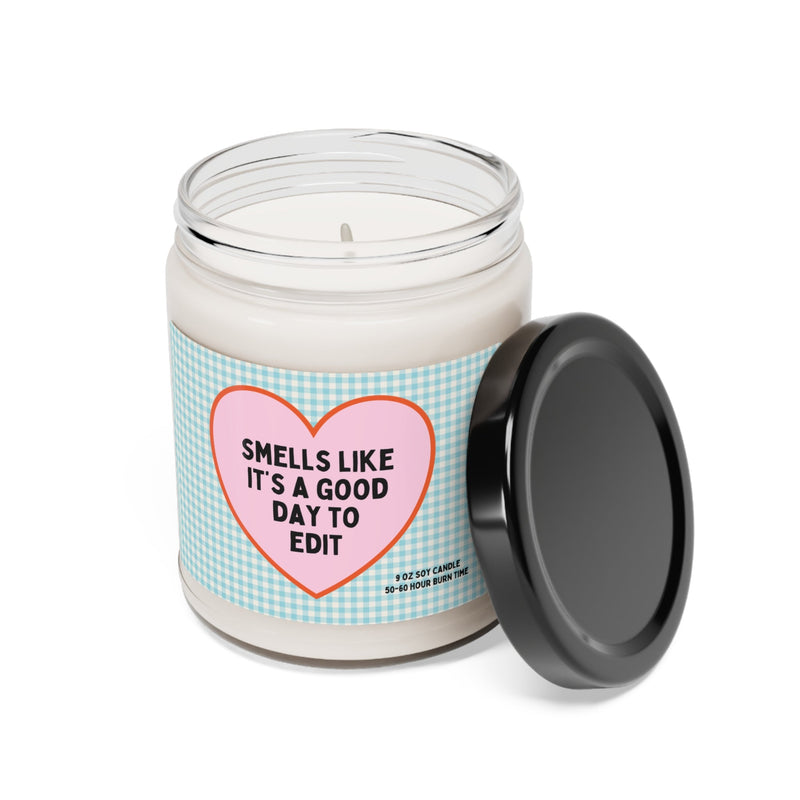 Cute Photographer Gift: 9 Oz Soy Candle | Smells Like It's a Good Day To Edit, Funny Editing Day Candle for Wedding Photographer or Author - Opal and June