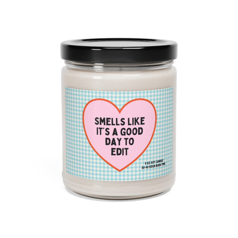 Cute Photographer Gift: 9 Oz Soy Candle | Smells Like It's a Good Day To Edit, Funny Editing Day Candle for Wedding Photographer or Author - Opal and June