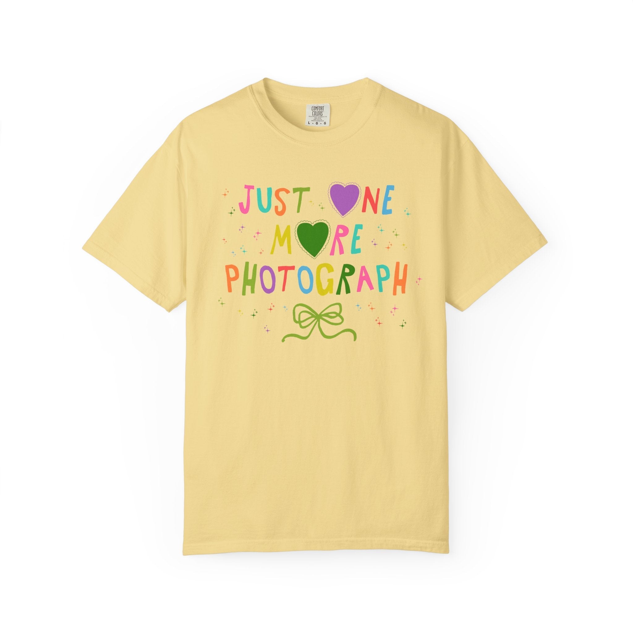 Cute Photographer Tee Shirt for Wedding Photographer or Family Photographer, Photography Major Gift: Just One More Photograph - Opal and June