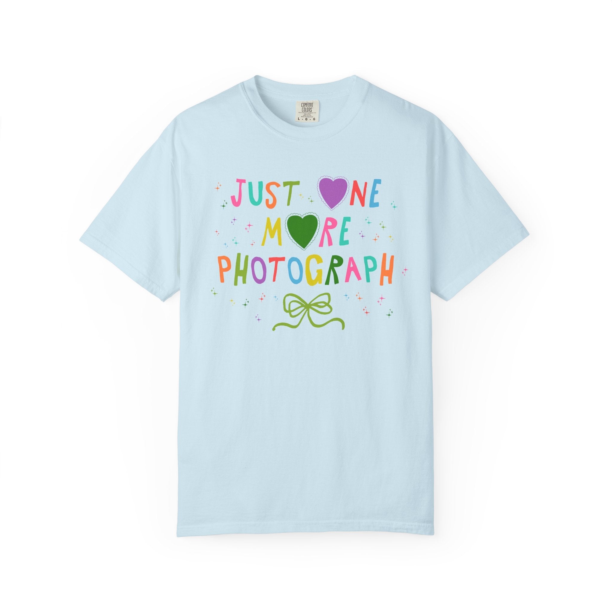 Cute Photographer Tee Shirt for Wedding Photographer or Family Photographer, Photography Major Gift: Just One More Photograph - Opal and June