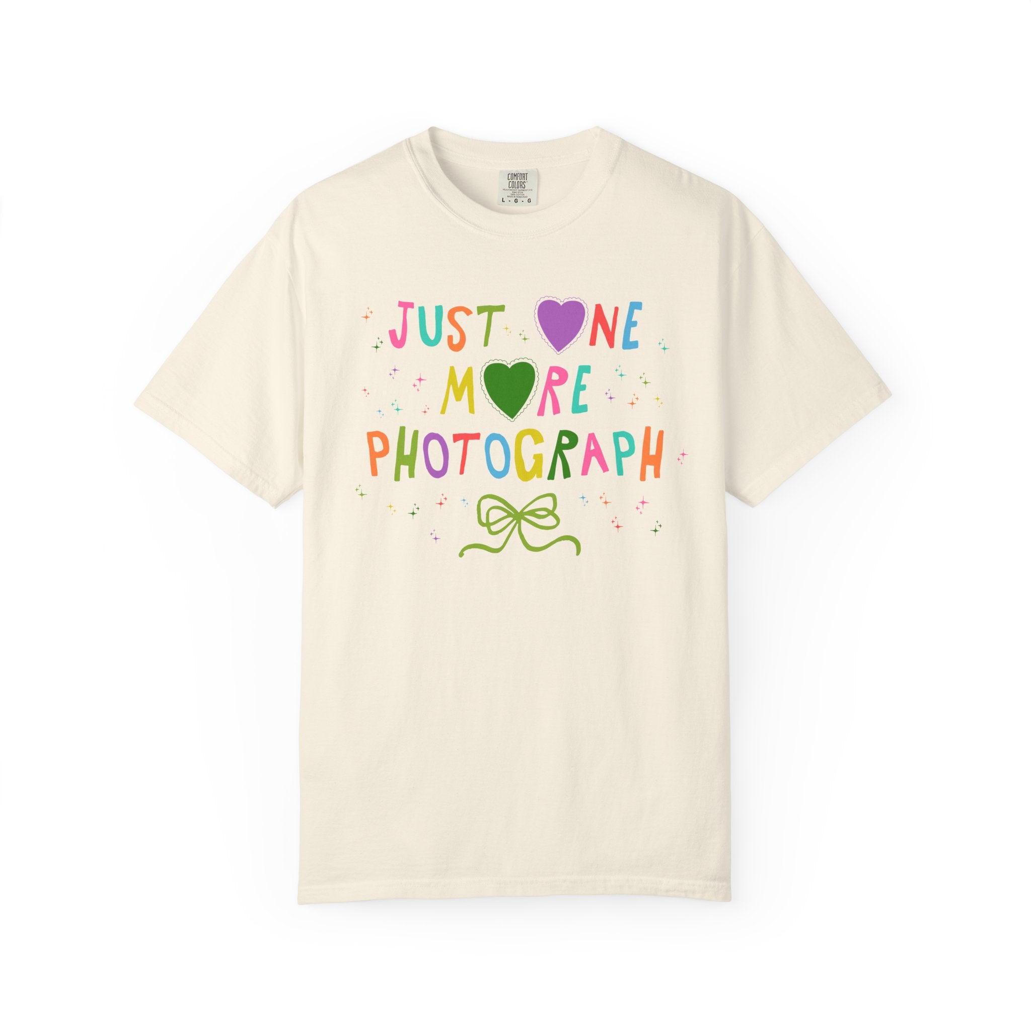 Cute Photographer Tee Shirt for Wedding Photographer or Family Photographer, Photography Major Gift: Just One More Photograph - Opal and June