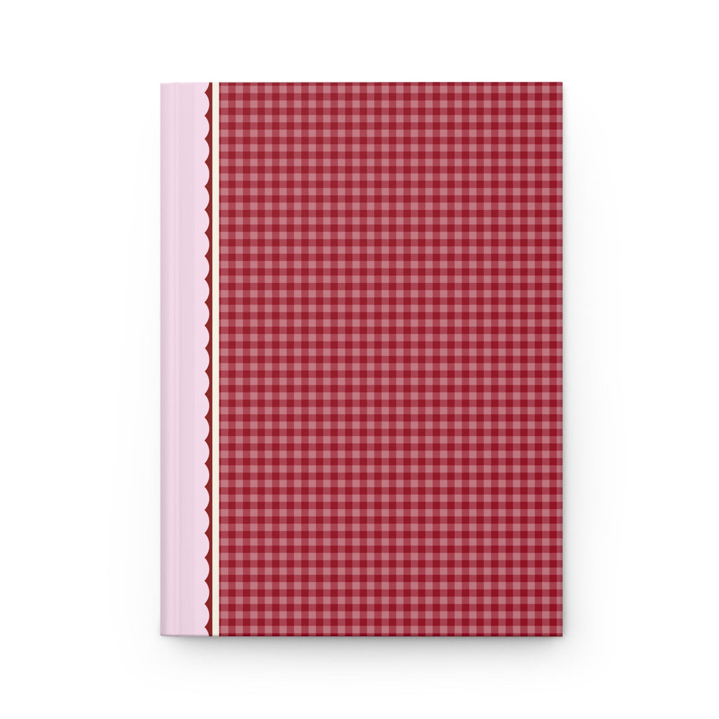 Cute Plaid Notebook with Hearts: Red - Opal and June