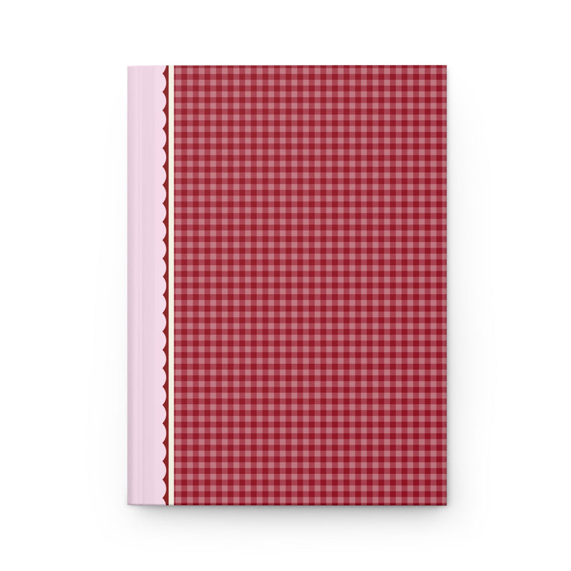 Cute Plaid Notebook with Hearts: Red - Opal and June