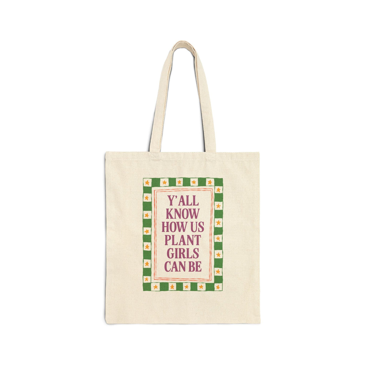 Cute Plant Lover Tote Bag for Friend or Sister Who Loves Plants: Y'all Know How Us Plant Girls Can Be Colorful Maximalist Garden Lover Tote - Opal and June