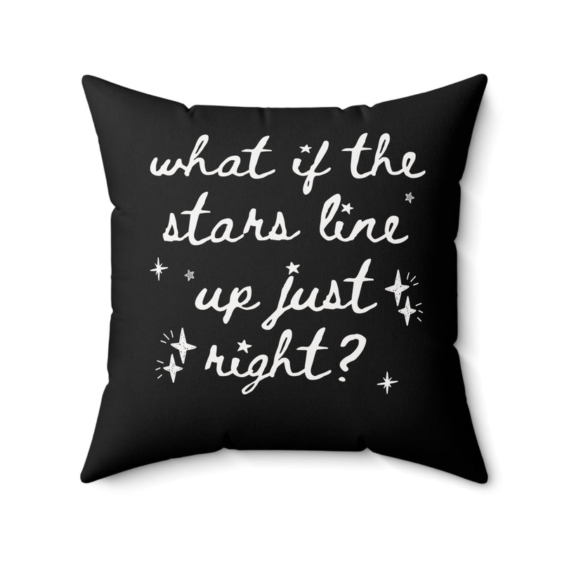 Cute Positive Affirmation Pillow with Stars, Cozy Goblincore Gift, Celestial Magic Witchy Vibes: What if the Stars Line Up Just Right? - Opal and June