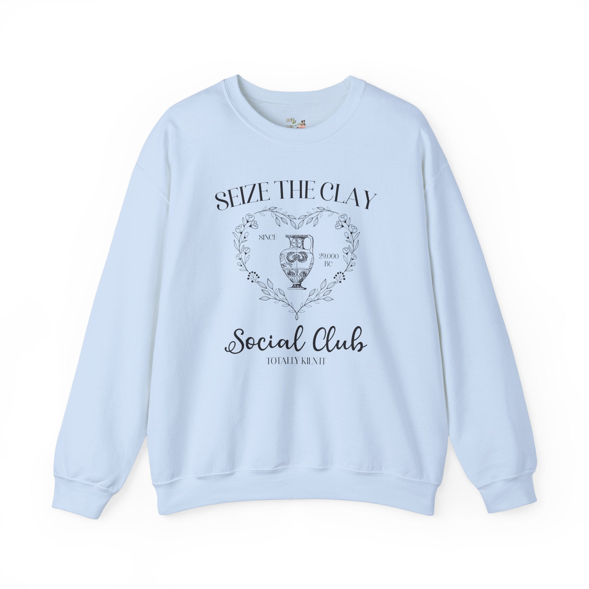 Cute Pottery Sweatshirt for Ceramic Artist, Seize the Clay Social Club Shirt for Potter, Art History Teacher Present, Pottery Major Crewneck - Opal and June