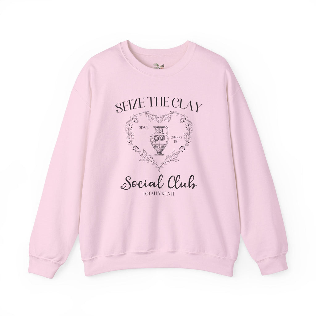 Cute Pottery Sweatshirt for Ceramic Artist, Seize the Clay Social Club Shirt for Potter, Art History Teacher Present, Pottery Major Crewneck - Opal and June