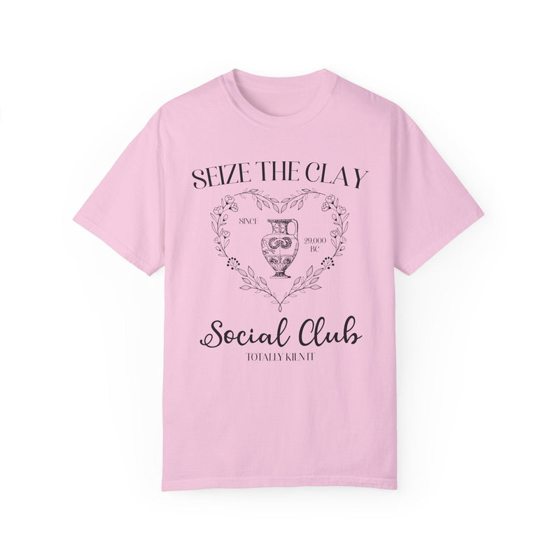 Cute Pottery Tee Shirt for Ceramic Artist: Seize the Clay Social Club Shirt for Potter, High School Art History Teacher, Pottery Major Gift - Opal and June
