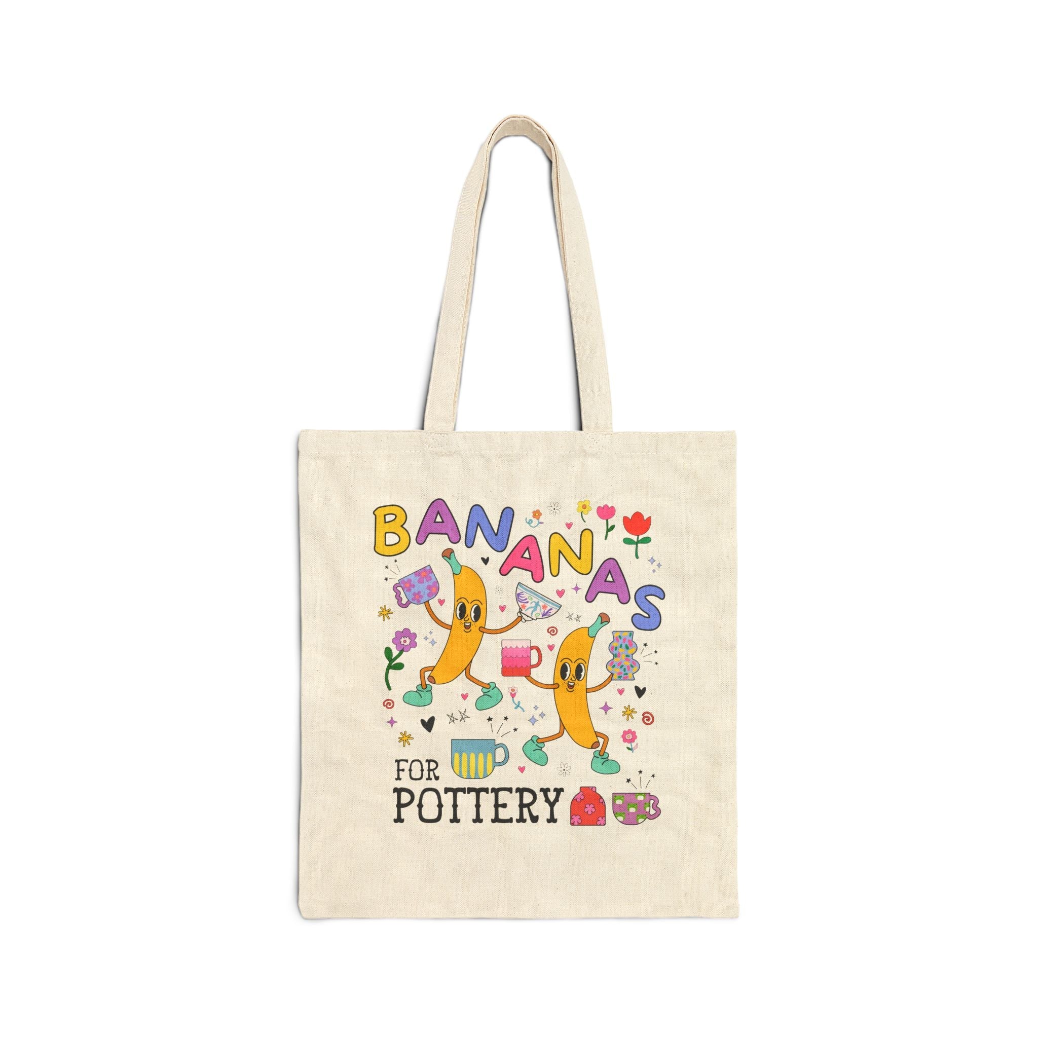 Cute Pottery Tote Bag for Ceramic Artist: Bananas for Pottery, High Art Teacher Gift, Present for Friend Who Loves Pottery, Ceramics Teacher - Opal and June