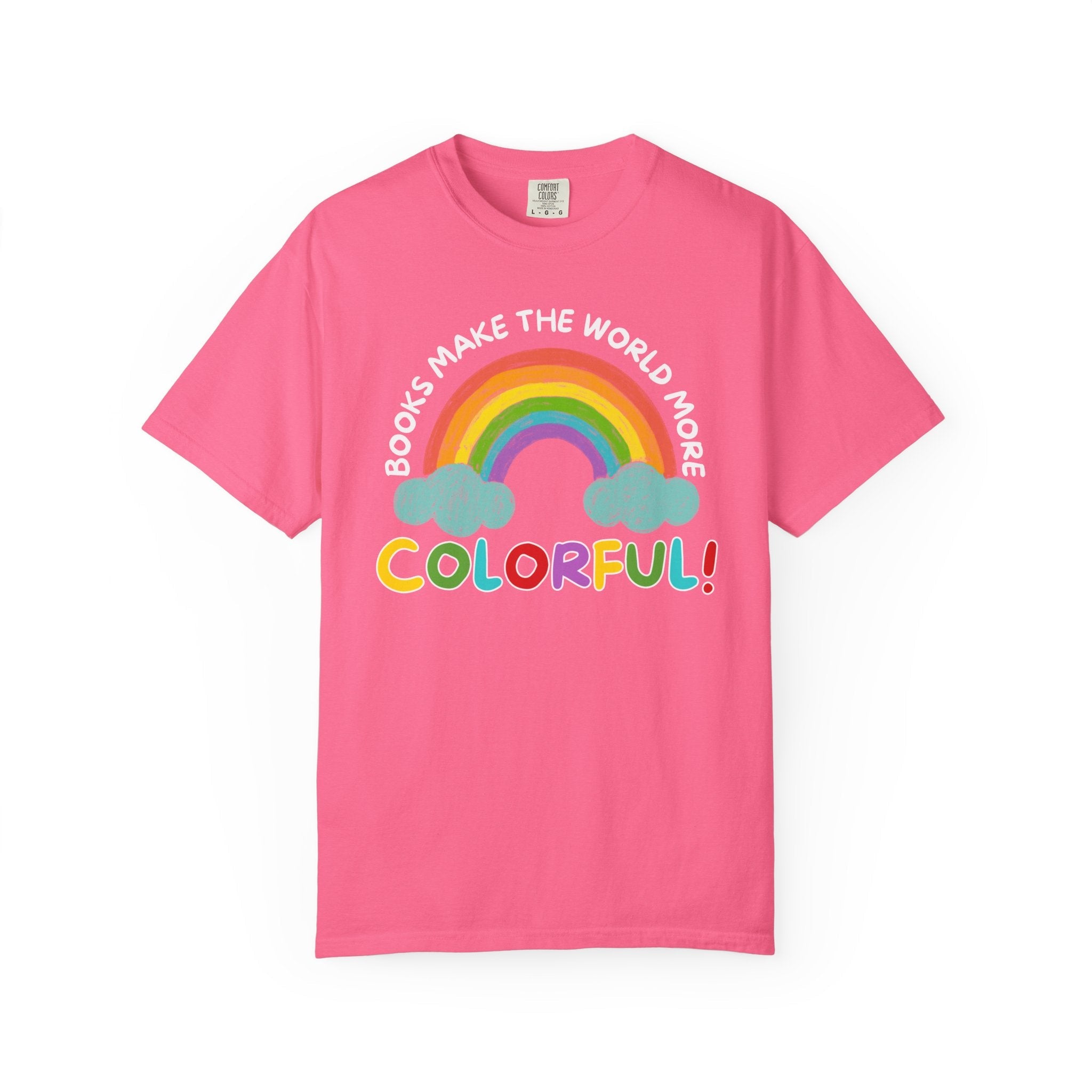 Cute Reading Month Teacher Tee Shirt for School Librarian or School Principal, Funny Saying Bookish Rainbow T-Shirt for Mom or Daughter - Opal and June