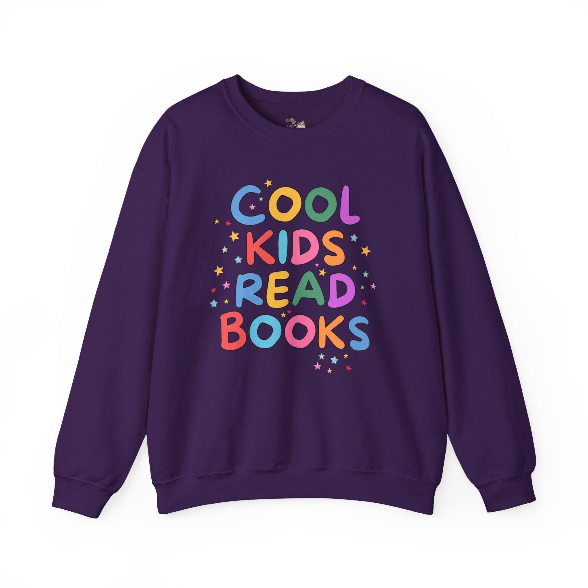 Cute Reading Teacher Sweatshirt for Kindergarten Teacher or Elementary Principal: Cool Kids Read Books, Adorable Y2K Crewneck, Book Lover - Opal and June