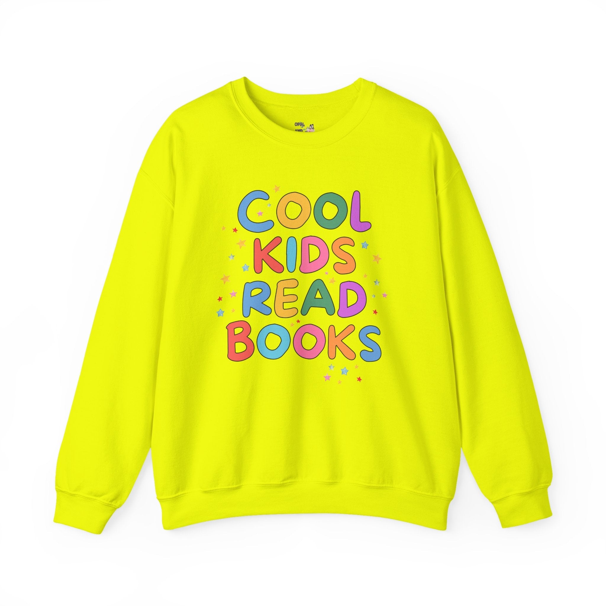 Cute Reading Teacher Sweatshirt for Kindergarten Teacher or Elementary Principal: Cool Kids Read Books, Adorable Y2K Crewneck, Book Lover - Opal and June