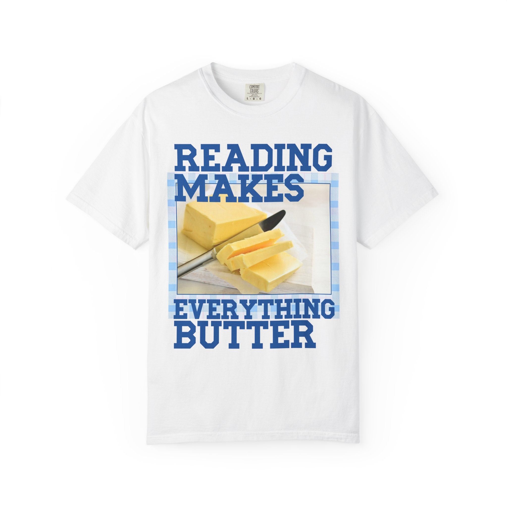 Cute Reading Tee Shirt for Bookworm Who Loves Butter and Brunch Dates, Silly 90s Aesthetic Book Lover Gift Idea for Cool Romance Reader - Opal and June