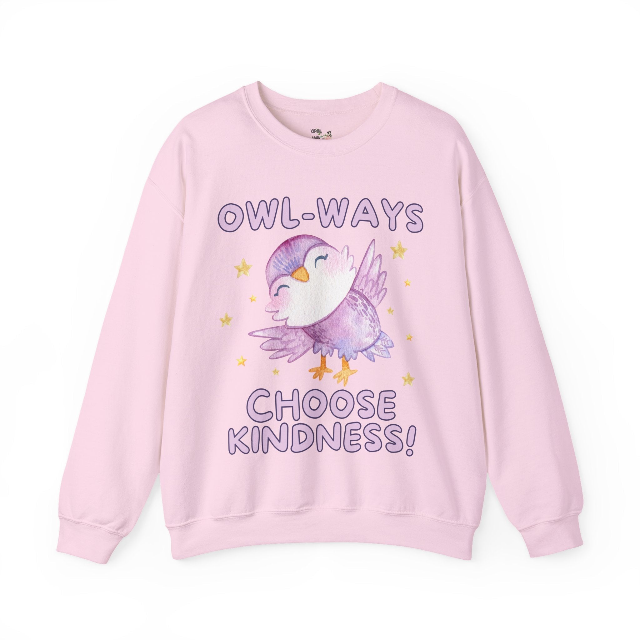 Cute School Teacher, School Librarian Sweatshirt for Friend Who Loves Owls: Owl-Ways Choose Kindness! Positive Affirmation Gift for Teacher - Opal and June