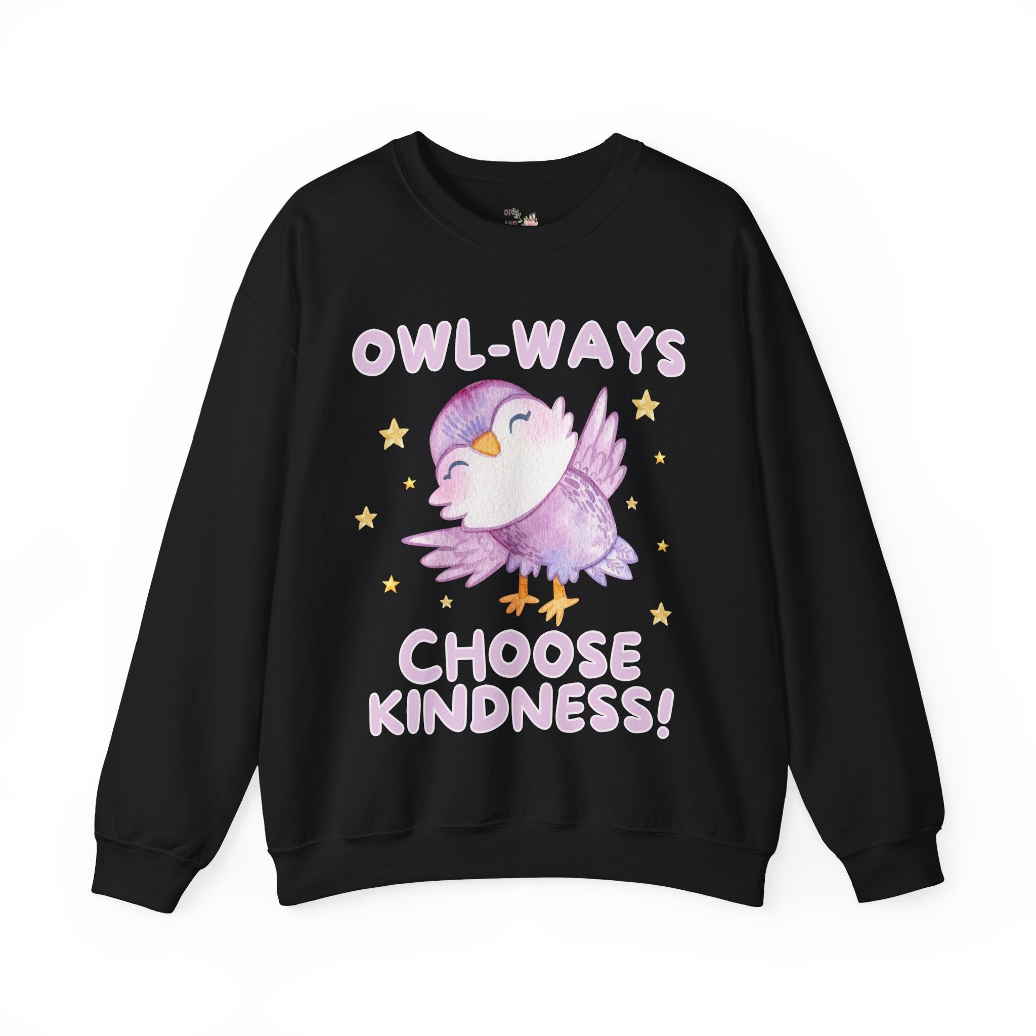 Cute School Teacher, School Librarian Sweatshirt for Friend Who Loves Owls: Owl-Ways Choose Kindness! Positive Affirmation Gift for Teacher - Opal and June