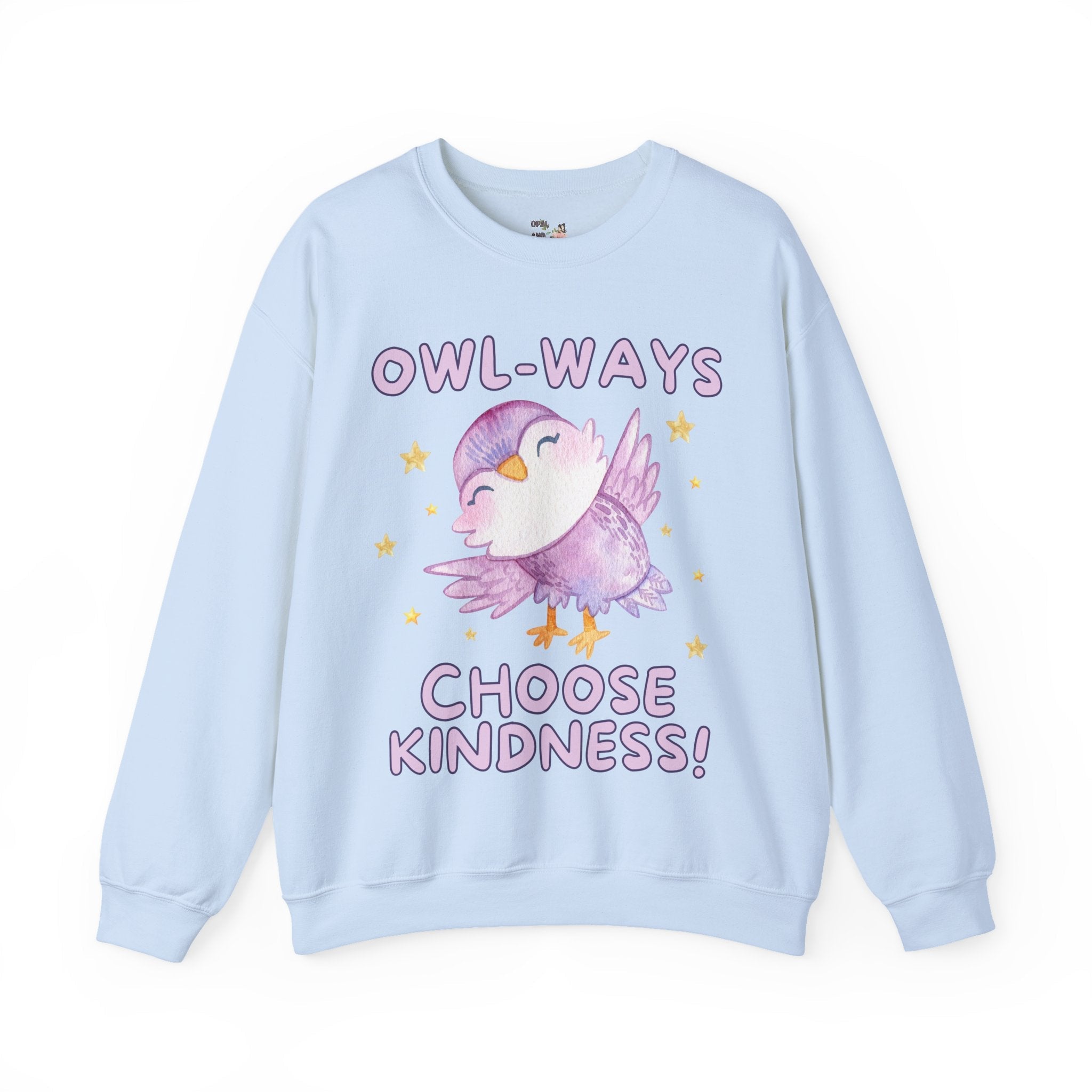 Cute School Teacher, School Librarian Sweatshirt for Friend Who Loves Owls: Owl-Ways Choose Kindness! Positive Affirmation Gift for Teacher - Opal and June
