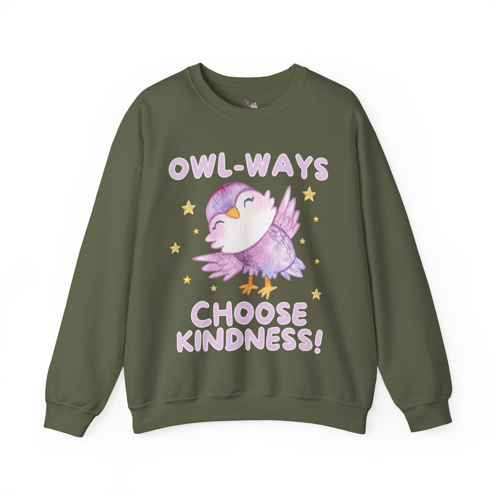 Cute School Teacher, School Librarian Sweatshirt for Friend Who Loves Owls: Owl-Ways Choose Kindness! Positive Affirmation Gift for Teacher - Opal and June