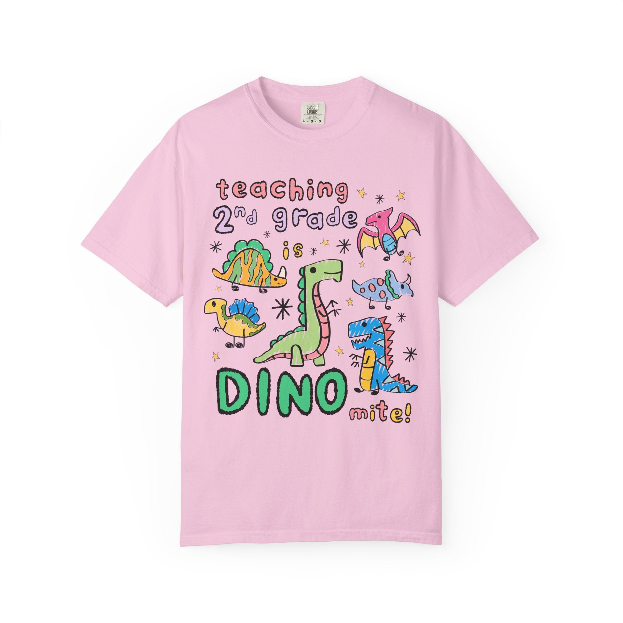Cute Second Grade Teacher Dinosaur Lover Tee Shirt for Back to School, Funny Saying Dinosaur T-Shirt for Teacher Team, Matching Teacher Tee - Opal and June