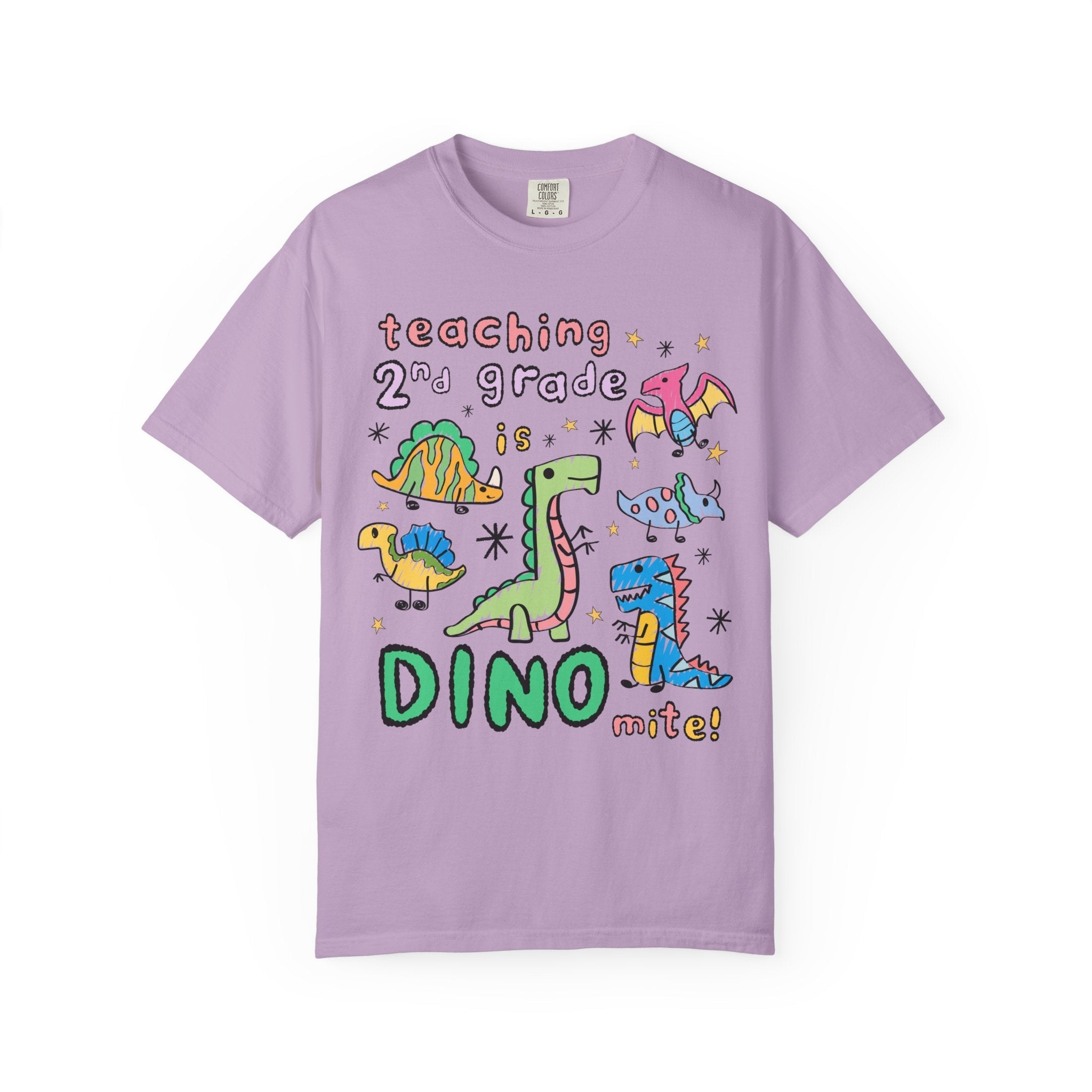 Cute Second Grade Teacher Dinosaur Lover Tee Shirt for Back to School, Funny Saying Dinosaur T-Shirt for Teacher Team, Matching Teacher Tee - Opal and June