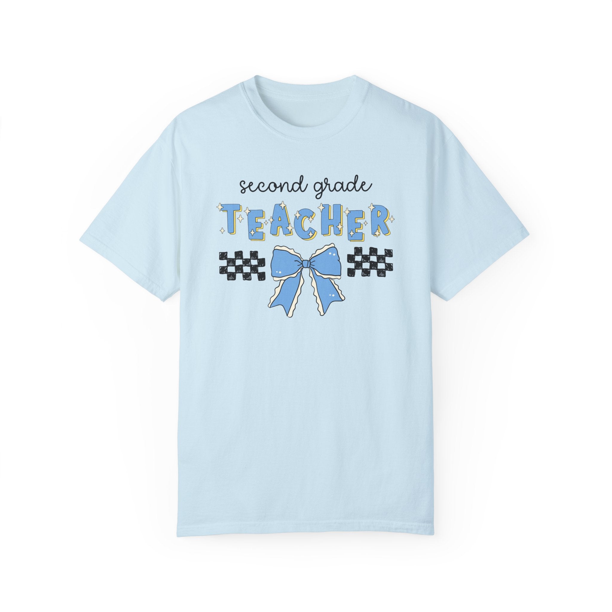 Cute Second Grade Teacher T-Shirt, First Day of School, Meet the Teacher, Cute Teaching Major Gift, New 2nd Grade Teacher Tee Shirt with Bow - Opal and June