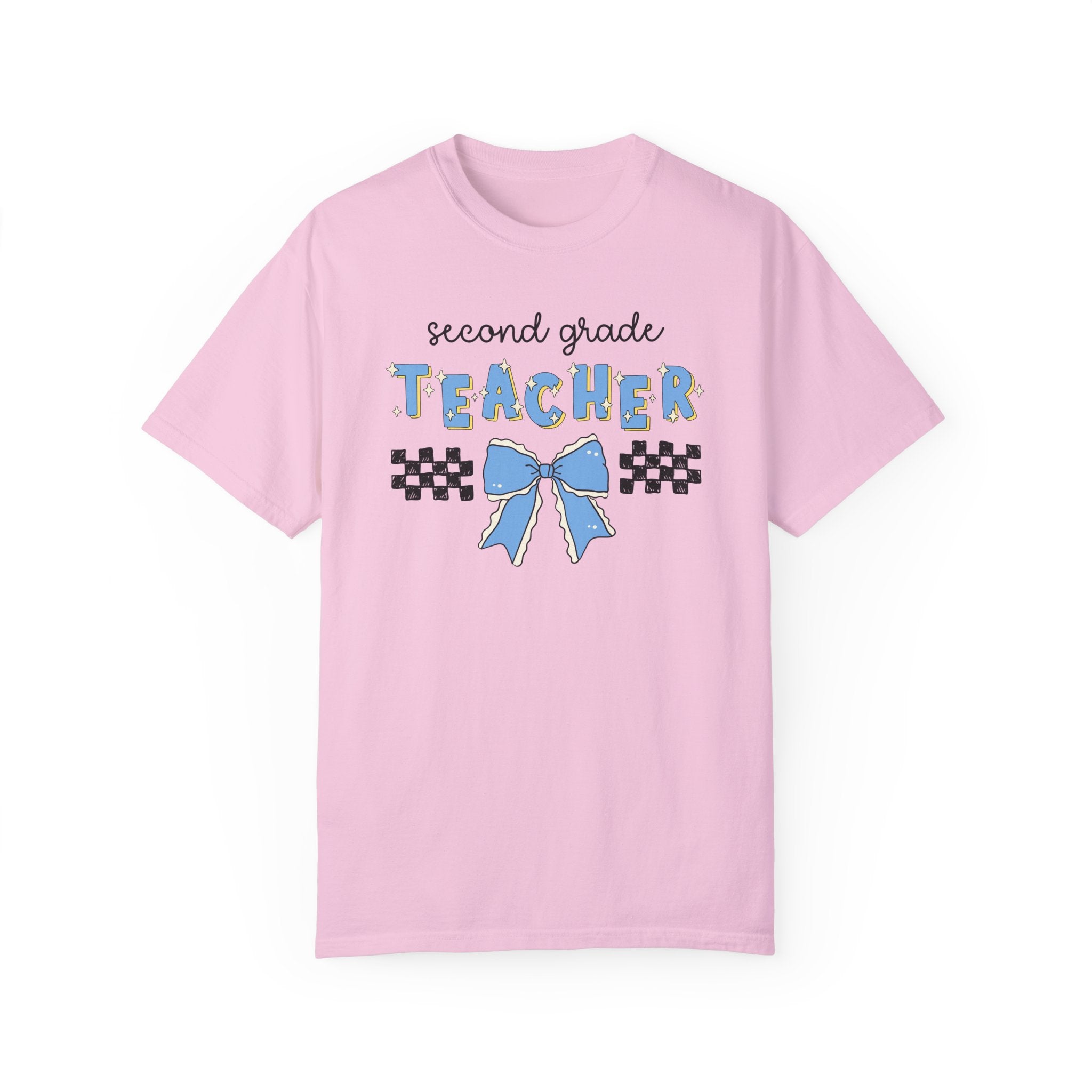 Cute Second Grade Teacher T-Shirt, First Day of School, Meet the Teacher, Cute Teaching Major Gift, New 2nd Grade Teacher Tee Shirt with Bow - Opal and June